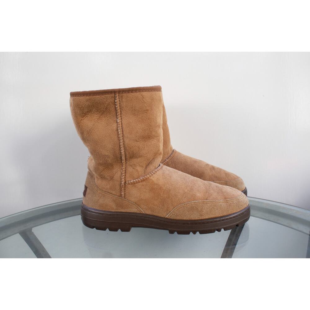 UGG Australia Chestnut Brown Offroader Ultra Short Suede Shearling Shoes Men 10